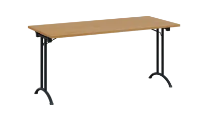 SLA 160 lak skládací jednací stůl 1600x700, deska 25 mm, podnož černý lak, deska buk royal